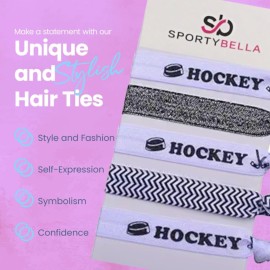 Hockey Hair Ties Set - 5pc No-Crease Elastic Ponytail Holders for Girls, Players, and Fans, Soft Stretchy Accessories for Practice, Game Day, or Team Gifts Hockey Hair Ties Set - 5pc No-Crease Elastic Ponytail Holders for Girls, Players, and Fans, Soft Stretchy Accessories for Practice, Game Day, or Team Gifts