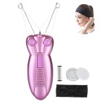 WAYCOM Ladies Facial Hair Remover Electric Women\'s Beauty Epilator Facial Threading Hair Removal Shaver Face Massager Pull Faces Delicate Device Depilation -Birthday Christmas Day Present(Purple)