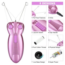 WAYCOM Ladies Facial Hair Remover Electric Women\'s Beauty Epilator Facial Threading Hair Removal Shaver Face Massager Pull Faces Delicate Device Depilation -Birthday Christmas Day Present(Purple)