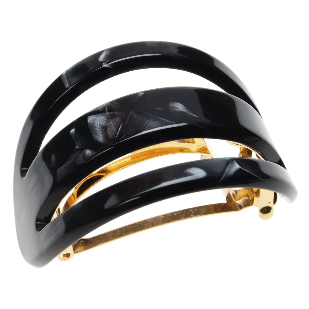 France Luxe Cutout Oval Ponytail Barrette - Nacro Black France Luxe Cutout Oval Ponytail Barrette - Nacro Black