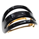France Luxe Cutout Oval Ponytail Barrette - Nacro Black