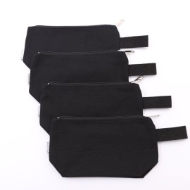 Augbunny 100% Cotton 16oz Heavy Duty Multi-purpose Canvas Zipper Cosmetics Makeup Travel Toiletry Organizing Pouch 4-pack
