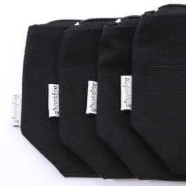 Augbunny 100% Cotton 16oz Heavy Duty Multi-purpose Canvas Zipper Cosmetics Makeup Travel Toiletry Organizing Pouch 4-pack