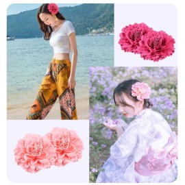 Hair Flower Clips Brooch Boutique Hair Accessories Bohemia Hairpins for Women Girls (Pink) 1 Count (Pack of 1)