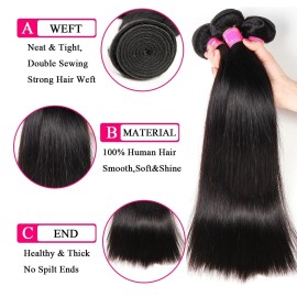 QinMei Brazilian Straight Hair 3 Bundles 10A 100% Virgin Unprocessed Human Hair Weave Extensions Brazilian Remy Straight Human Hair Bundles Natural Black Color (20 22 24 inch) QinMei Brazilian Straight Hair 3 Bundles 10A 100% Virgin Unprocessed Human Hair Weave Extensions Brazilian Remy Straight Human Hair Bundles Natural Black Color (20 22 24 inch)