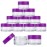 Beauticom 20G/20ML Clear Round Sample Container Jars with Purple Lids for Lotion, Creams, Toners, Lip Balms, Cosmetic, Makeup - BPA Free (12 Pieces)