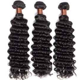 Deep Wave Human Hair Bundles 100% Human Hair 100g/Bundles 20 Inches Double Weft Natural Black Wet and Wavy Raw Remy Unprocessed Brazilian Virgin Hair Deep Wave Human Hair Bundles 100% Human Hair 100g/Bundles 20 Inches Double Weft Natural Black Wet and Wavy Raw Remy Unprocessed Brazilian Virgin Hair
