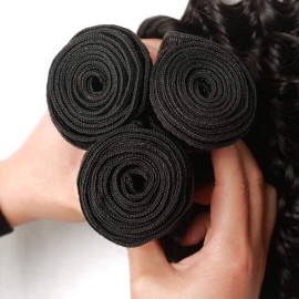 Deep Wave Human Hair Bundles 100% Human Hair 100g/Bundles 20 Inches Double Weft Natural Black Wet and Wavy Raw Remy Unprocessed Brazilian Virgin Hair Deep Wave Human Hair Bundles 100% Human Hair 100g/Bundles 20 Inches Double Weft Natural Black Wet and Wavy Raw Remy Unprocessed Brazilian Virgin Hair