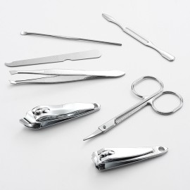 QLL 3 Pack 7Pcs Manicure Set, Stainless Steel Nail Clipper Set with case, Personal Pedicure Kit for Women Men Girls Travel