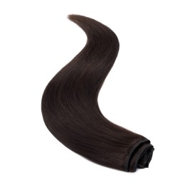 MY-LADY Clip In Hair Extensions 100% Real Human Remy Hair Soft Natural Extension Full Head 8pcs 8 Inch 2 dark brown 65g Short