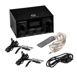 1TattooWorld Dual Digital Power Supply with Foot Pedal and Clip Cord, OTW-P008-3.3