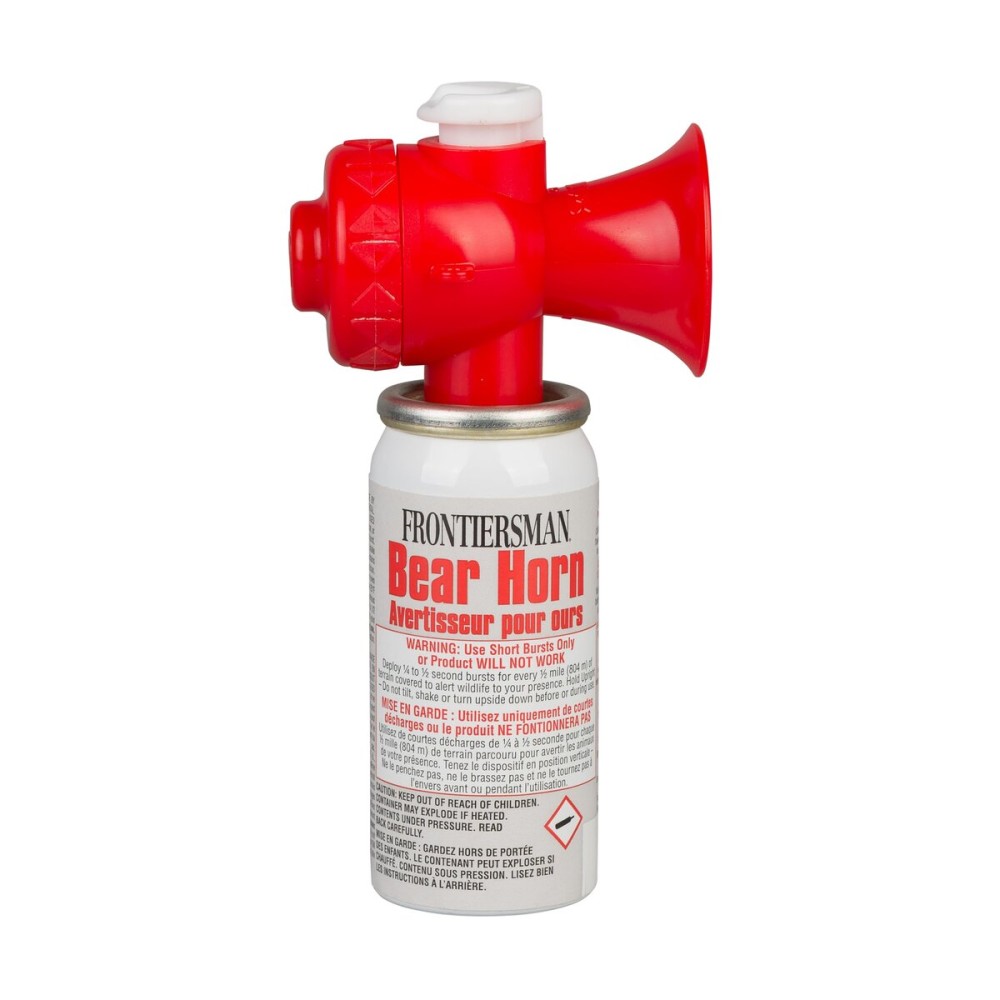 SABRE Frontiersman Bear Horn, Extremely Loud 130dB Sound Heard Up to  Mile (805 m) Away, 60 1/4-Second Bursts, Warn Bears & Give Them a Chance to Leave, On/Off Feature, Compact Size for Easy Carry