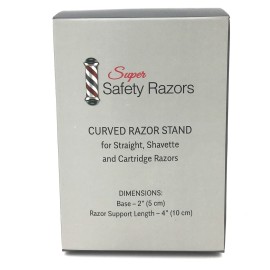 Curved Chrome Razor Stand for Straight, Shavette & Cartridge Razors - Fits 100 mm+ Handle Lengths Curved Chrome Razor Stand for Straight, Shavette & Cartridge Razors - Fits 100 mm+ Handle Lengths