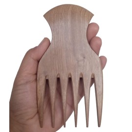 Plai Na Natural Wood Comb Big Wide Tooth Wooden Afro Pick Handmade for Thick Wet and Curly Hair for African American Men and Women