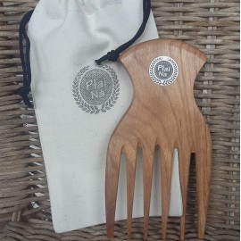 Plai Na Natural Wood Comb Big Wide Tooth Wooden Afro Pick Handmade for Thick Wet and Curly Hair for African American Men and Women