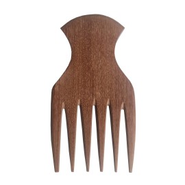 Plai Na Natural Wood Comb Big Wide Tooth Wooden Afro Pick Handmade for Thick Wet and Curly Hair for African American Men and Women