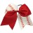 Sportybella - Baseball Stitch Hair Accessories for Girls - Red and White Softball Print Hair Bows, Ponytail Holders Gift Set - 6.5