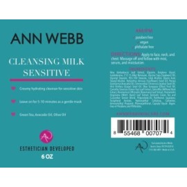Ann Webb Sensitive Cleansing Milk - Gentle Daily Face Cleanser for Sensitive Skin Nourishes & Rejuvenates - Sensitive Milk Cleanser for All Skin Types w/o Irritating Ingredients. (6oz) Ann Webb Sensitive Cleansing Milk - Gentle Daily Face Cleanser for Sensitive Skin Nourishes & Rejuvenates - Sensitive Milk Cleanser for All Skin Types w/o Irritating Ingredients. (6oz)
