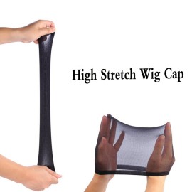 OMORFIEER Unisex Stocking Wig Cap Snood Mesh Natural Black Wig Caps (2pcs)