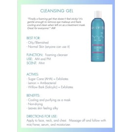 Ann Webb Foaming Cleansing Gel - Non-greasy Exfoliating Cleanser leaves skin Silky. For any skin type. Helps Oily/Blemished skin. 6oz