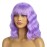 BERON 14 Inches Purple Wig for Women Short Curly Wigs Lavender Purple Wig with Bangs for Cosplay Halloween Party Hairnet Include