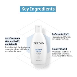 ZEROID | Soothing Lotion | Moisturizer for Sensitive Skin | Skin Barrier Repair | Face & Body Lotion for Soothing & Calming | Lotion for Extremely Dry Skin | Korean Skin Care | 6.76 fl oz (200ml)
