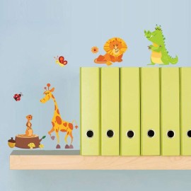 DEKOSH Jungle Animal Wall Decal Pack of Colorful Stickers for Baby Nursery Playroom - Peel & Stick Unisex Safari Theme Kids Wall Decals