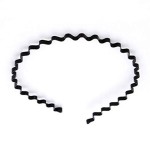 AKOAK 2 Pcs Unisex Black Spring Wave Metal Hoops Hair Bands Girl Mens Head Band Accessory