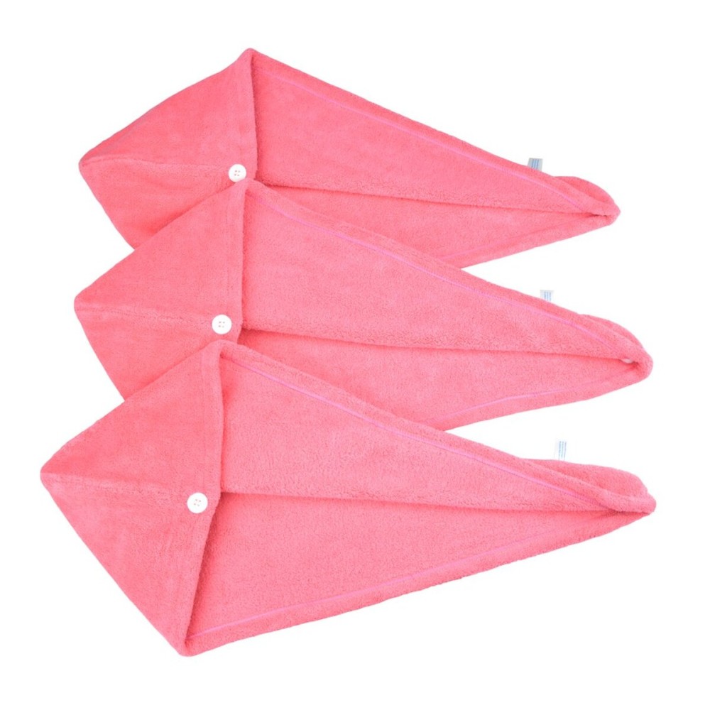 HOPESHINE Women\'s Soft Shower Hair Towel Twist Hair Turban Wrap Drying Cap Great Gift for Women (Rose Red 3-Pack)