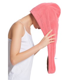 HOPESHINE Women\'s Soft Shower Hair Towel Twist Hair Turban Wrap Drying Cap Great Gift for Women (Rose Red 3-Pack)