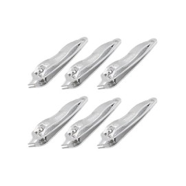 DMtse 6 x Metal Slanted Edge Nail Cutting Clippers Pedicure Manicure Tool Slanted Tip Metal Nail Clipper Cutter Pedicure Manicure Tool