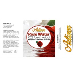 Artizen 100% Pure Rose Water (HUGE 4 OUNCE BOTTLE) Natural Moroccan Rosewater - Beautiful Fresh Fragrance - Perfect Facial & Skin Toner & Moisturizer