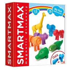 SmartMax My First Safari Animals STEM Magnetic Discovery Building Set with Soft Animals for Ages 1-5