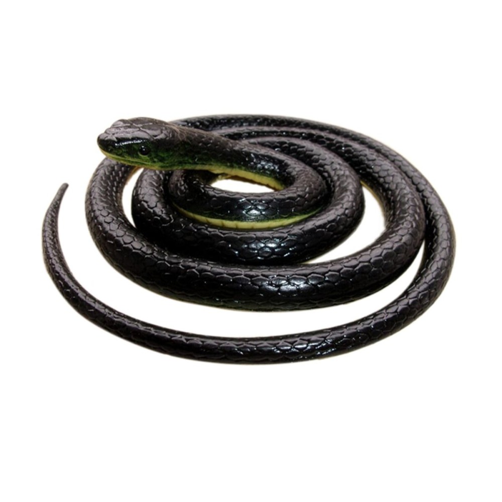 Brandon-super Realistic Rubber Black Snake 52 Inch Long Scare Toy