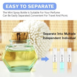 Csdtylh Mini Spray Bottle, Clear Plastic Empty Sample Containers, Fine Mist Perfume Travel Refillable Spray Bottle Perfume Atomizer Small Portable Bottle for Cleaning, Travel, Essential Oils (60, 2ml)