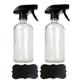 DII Chalkboard Label Refillable Glass Spray Bottle Set, 16 oz, Clear S/2