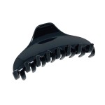 Parcelona French Skinny Boss Glossy Black Medium Covered Spring Jaw Hair Claw Clip Clutcher Clamp for Fine and Long Hair Types