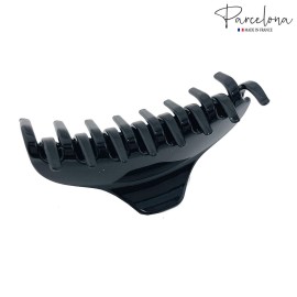 Parcelona French Skinny Boss Glossy Black Medium Covered Spring Jaw Hair Claw Clip Clutcher Clamp for Fine and Long Hair Types Parcelona French Skinny Boss Glossy Black Medium Covered Spring Jaw Hair Claw Clip Clutcher Clamp for Fine and Long Hair Types