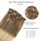Clip in Hair Extensions, Blonde Highlights Real Human Hair Clip ins 15 Inch Silky Straight Double Weft Remy Hair Extensions Clip on 7 Pieces 70G 2 Sets Full Head for White Women