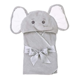 Bearington Baby Lil\' Spout Elephant Hooded Bath Towel, 24 x 24