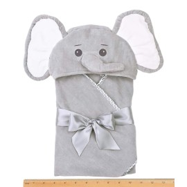 Bearington Baby Lil\' Spout Elephant Hooded Bath Towel, 24 x 24