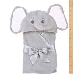 Bearington Baby Lil\' Spout Elephant Hooded Bath Towel, 24 x 24