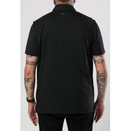 Barber Strong The Barber Vest, Men\'s Black, Hair Repellent, Ultra Lightweight and Breathable Mesh Side Panels, Sleeveless, Features 3 Pockets and 2-Way Zipper Closure - Size M, Great for Pet Grooming