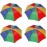 4 Pack Rainbow Umbrella Hat Cap Hands Free With Head Strap For Sun Rain
