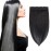 Benehair One Piece Clip in Human Hair Extensions - Dark Black, 16 Inch, 3/4 Full Head, Remy Long Straight Natural Soft Hair With 5 Clips