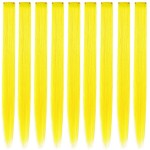 Rhyme 9PCS Princess Party Highlight Yellow Hairpieces 21 inch Colored Hair Extensions Clip in/on for Girls and Women Wig Pieces Hair Accessories (Yellow)
