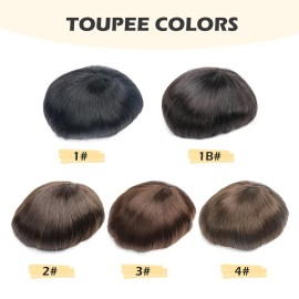 lumeng Wigs For Men Hairpiece Mono Lace Systems Mens Toupee Size 7x9 Inch Color 1 Wigs Lace Men Units Replacement