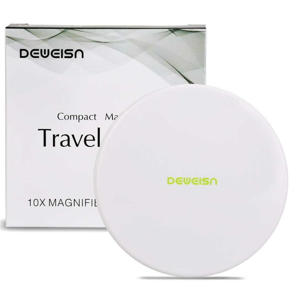 deweisn Magnifying Compact Cosmetic Mirror Elegant Compact Pocket Makeup Mirror, Handheld Travel Makeup Mirror with Powerful 10x Magnification and 1x True View Mirror for Travel or Your Purse deweisn Magnifying Compact Cosmetic Mirror Elegant Compact Pocket Makeup Mirror, Handheld Travel Makeup Mirror with Powerful 10x Magnification and 1x True View Mirror for Travel or Your Purse