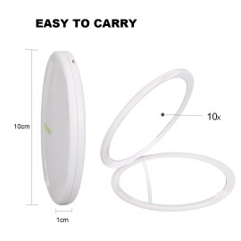 deweisn Magnifying Compact Cosmetic Mirror Elegant Compact Pocket Makeup Mirror, Handheld Travel Makeup Mirror with Powerful 10x Magnification and 1x True View Mirror for Travel or Your Purse deweisn Magnifying Compact Cosmetic Mirror Elegant Compact Pocket Makeup Mirror, Handheld Travel Makeup Mirror with Powerful 10x Magnification and 1x True View Mirror for Travel or Your Purse