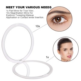 deweisn Magnifying Compact Cosmetic Mirror Elegant Compact Pocket Makeup Mirror, Handheld Travel Makeup Mirror with Powerful 10x Magnification and 1x True View Mirror for Travel or Your Purse deweisn Magnifying Compact Cosmetic Mirror Elegant Compact Pocket Makeup Mirror, Handheld Travel Makeup Mirror with Powerful 10x Magnification and 1x True View Mirror for Travel or Your Purse